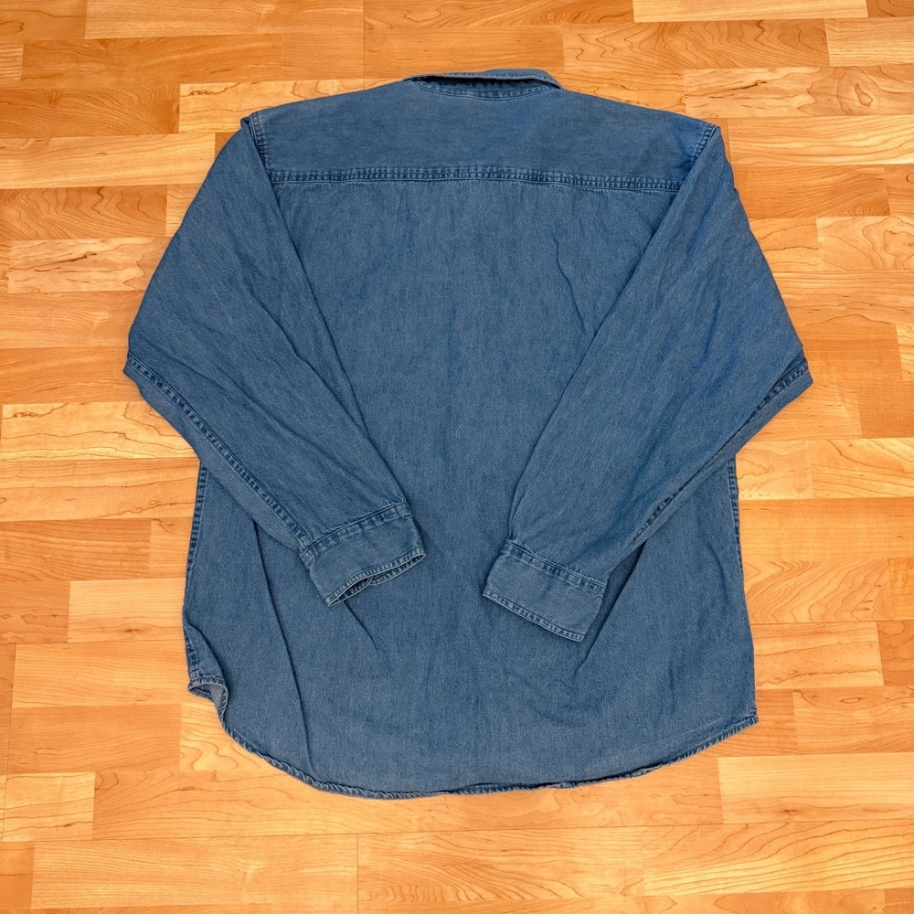 Common Sense Mens XL Denim Shirt Pikes Peak Colorado Embroidered Long Sleeve - Picture 3 of 7